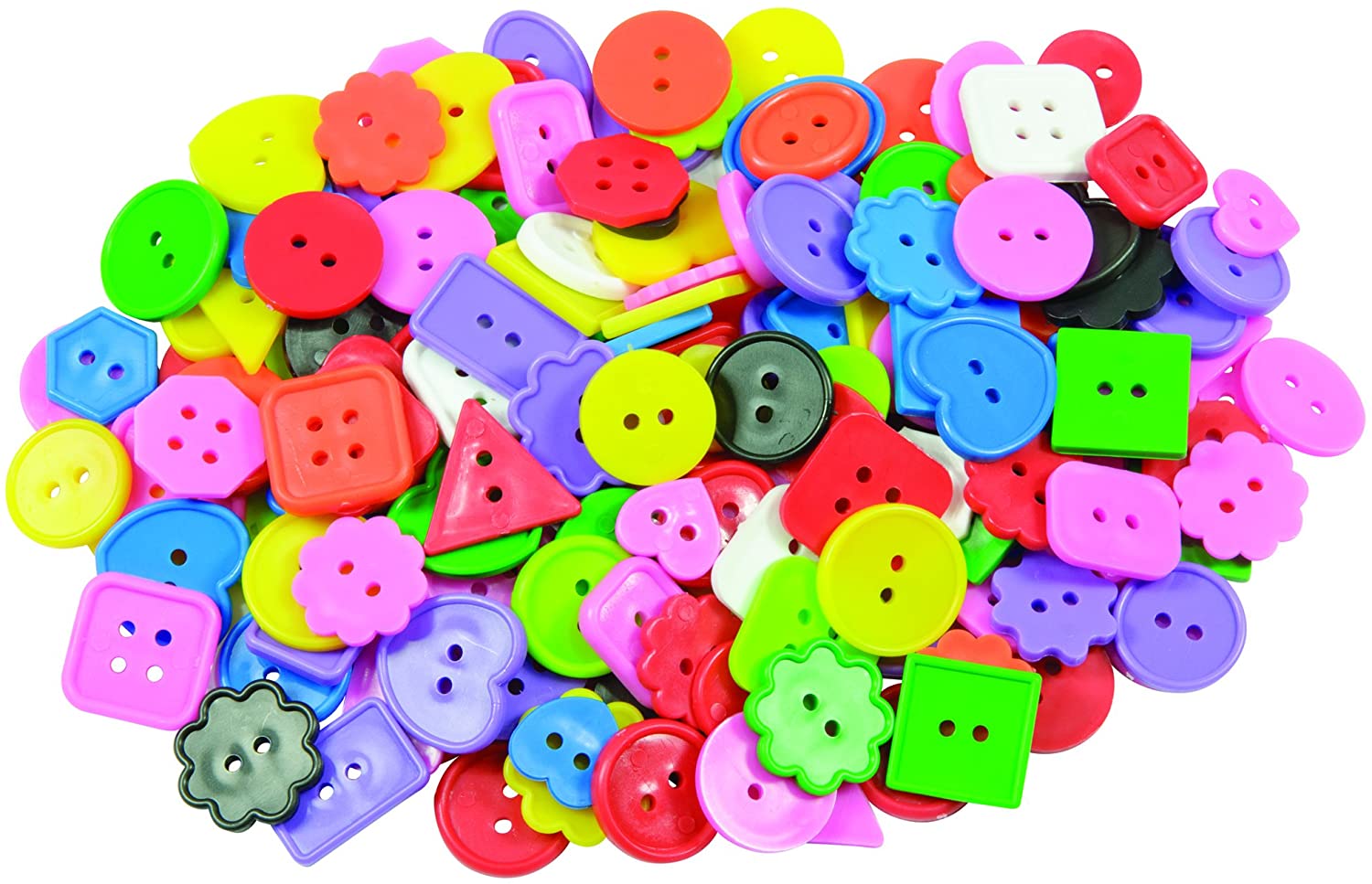 ROYLCO R2131 Bright Buttons, Assorted Sizes, Shapes and Color, 1/2-Pou –  pepedeals