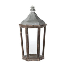 Load image into Gallery viewer, Wood &amp; Galvanized Metal Lantern, Large
