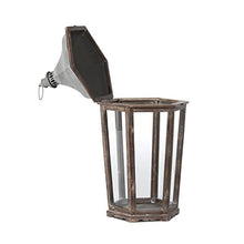 Load image into Gallery viewer, Wood &amp; Galvanized Metal Lantern, Large
