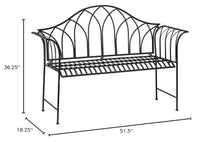 Load image into Gallery viewer, Garden Bench 51.5&quot;L X 18.25&quot;D X 36.5&quot;H Iron
