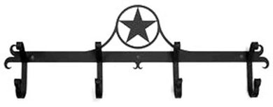 Village Wrought Iron Hat & Coat Rack Towel Rack Rodeo Star