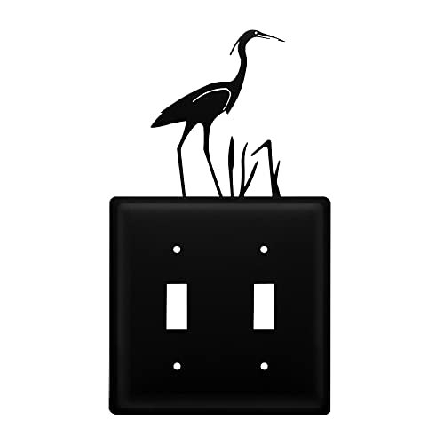 Village Wrought Iron Heron Double Switch Cover