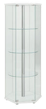 Load image into Gallery viewer, 4-shelf Hexagon Shaped Curio Cabinet White and Clear 950001
