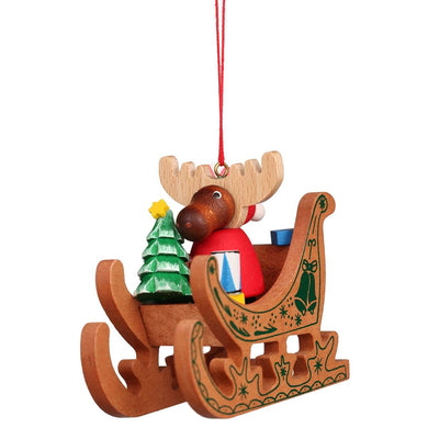 Alexander Taron 10-0653 Christian ULBRICHT Ornament-Hanging Moose in SLED, Brown