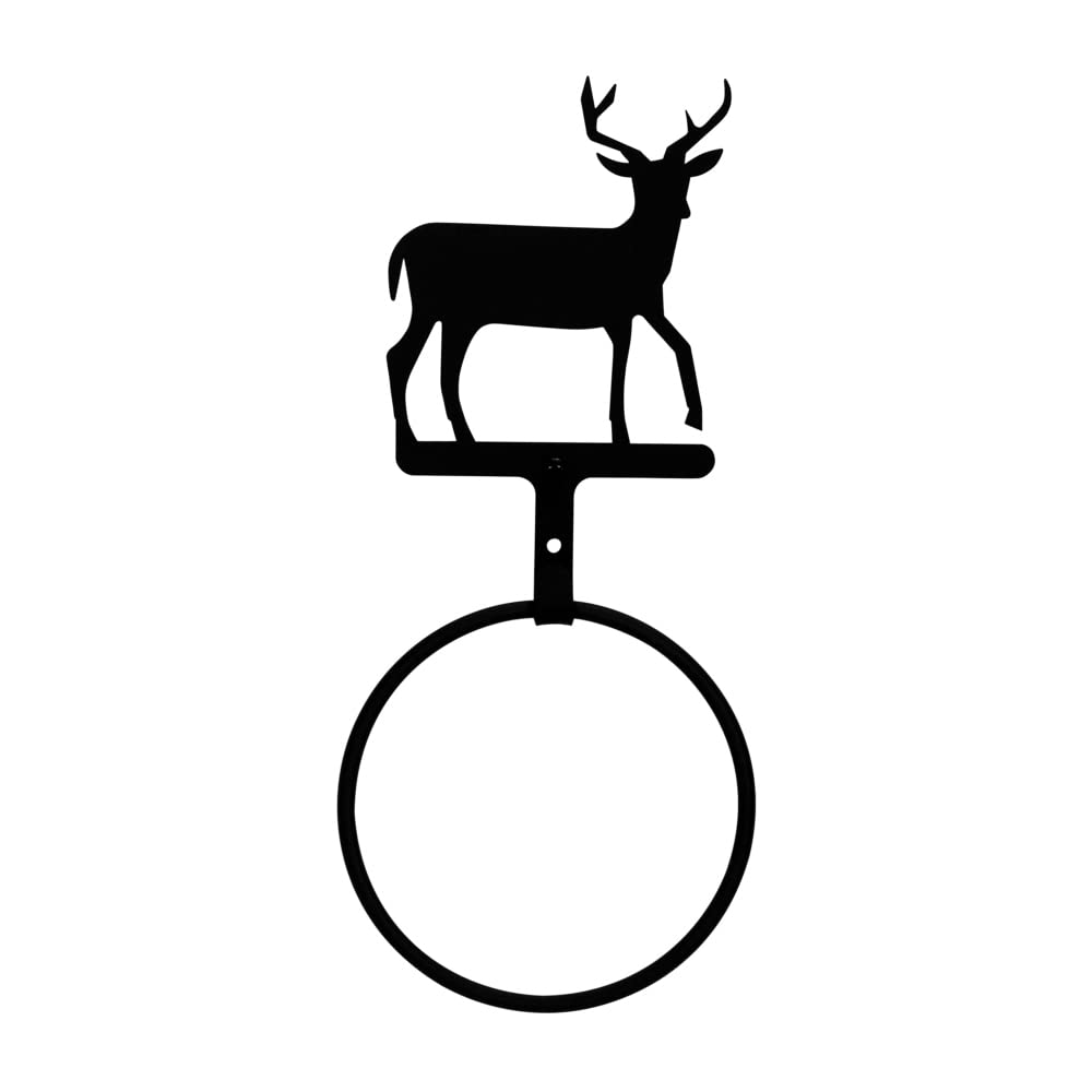 Village Wrought Iron Deer Towel Ring Towel Rack