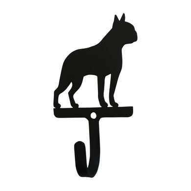 Village Wrought Iron Boston Terrier Dog Wall Hook Decorative Small