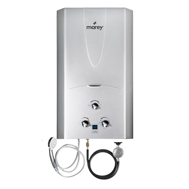 Marey Gas Tankless Water Heater - 16L 4.2 GPM Liquid Propane Water Heaters for Outdoor Use with LED Display - Off Grid Water Heater, 19.3