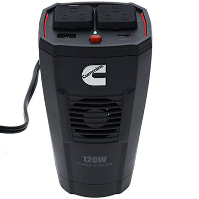 Cummins CMN120C 120 Watt Cupholder Power Inverter with Dual AC Outlets DC to AC Car Inverter 12v to 110v