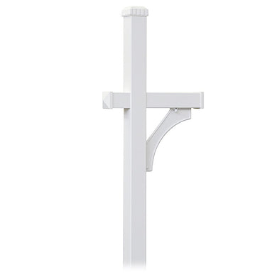 Salsbury Industries, White 4870WHT Deluxe Mailbox Post 1 Sided, In-Ground Mounted