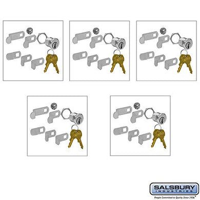 SALSBURY INDUSTRIES 1190-5 Universal Lock for 4B+ HORIZ/Vertical Mailbox Door 2 Keys PER Lock-5 Pack