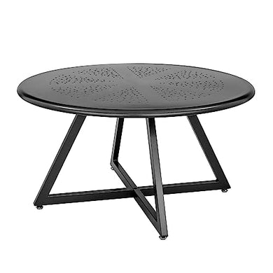 npd furniture and more Markle Outdoor Round Coffee Table, Metallic Gunmetal