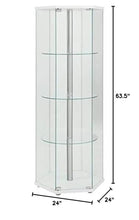 Load image into Gallery viewer, 4-shelf Hexagon Shaped Curio Cabinet White and Clear 950001
