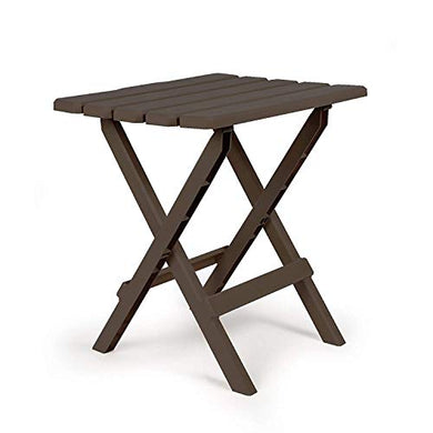 Camco 21048 51886 Mocha Large Adirondack Portable Outdoor Folding Side Table, Perfect for The Beach, Camping, Picnics, Cookouts & More, Weatherproof & Rust Resistant