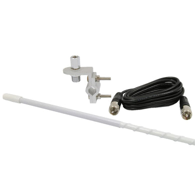 RoadPro RP-84W 4 Foot CB Antenna Kit with 9 Foot Cable - White