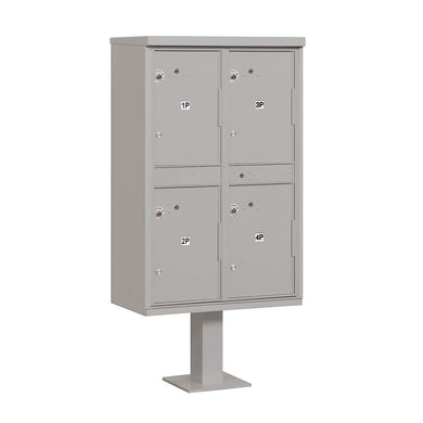 Salsbury Industries 3304GRY-U Outdoor 4 Compartments-USPS Access Parcel Locker, Gray