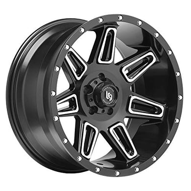 LRG Rims Burst Series 117, 20X10 Wheel Size with 5X150 Bolt Pattern, Satin Black Machined, 11722083324N