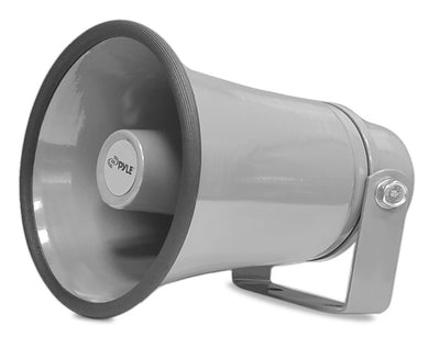 Pyle Indoor / Outdoor PA Horn Speaker - 8.1” Portable PA Speaker with 8 Ohms Impedance & 50 Watts Peak Power - Mounting Bracket & Hardware Included - Pyle PHSP8K,Grey