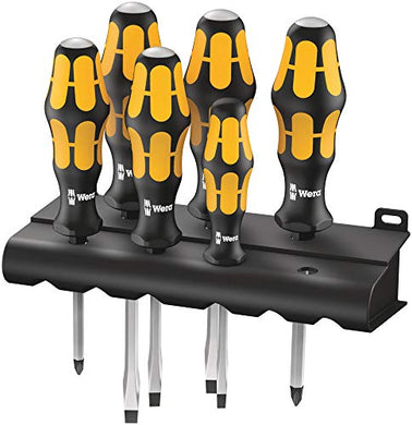 Wera - 5018282001 932/6 Kraftform Plus Screwdriver Set and Rack, 6-Pieces