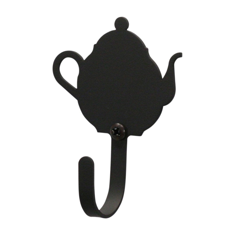 WH-70-S Teapot Silhouette Sturdy Metal Black Small Wall Hook