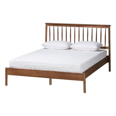 Baxton Studio Agatis Modern Walnut Brown Finished Wood Queen Size Bed