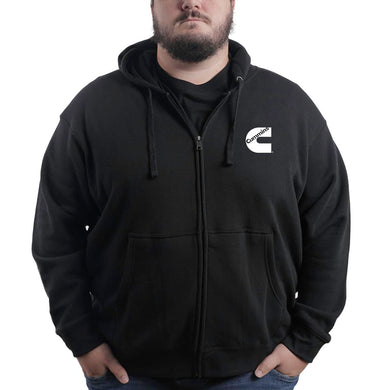 Cummins None Unisex Classic Long Sleeve Zip Hoodie, Black, 3X-Large