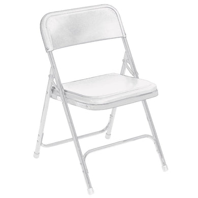 (4 Pack) NPS® 800 Series Premium Lightweight Plastic Folding Chair, White, 480 lbs Capacity