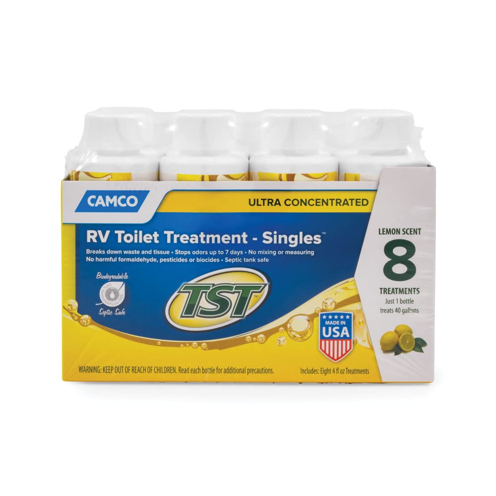 Camco 41571 TST RV Toilet Treatment Lemon Singles 8-4oz