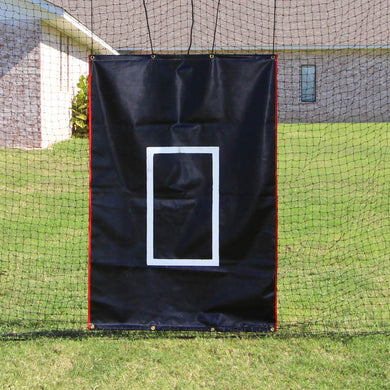 Cimarron Sports Heavy Duty Dual Use 4' x 6' Black Vinyl Baseball Softball Batting Cage Backstop Net Protector and Pitcher Target Training Aid