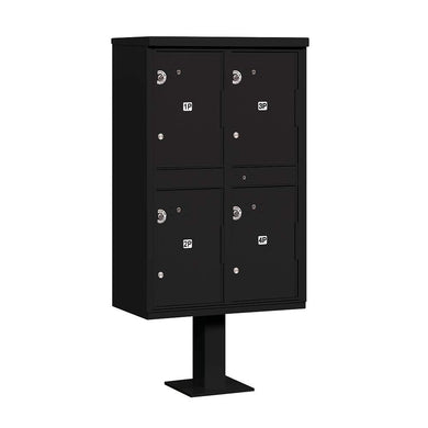 Salsbury Industries 3304BLK-U Outdoor 4 Compartments-USPS Access Parcel Locker, Black