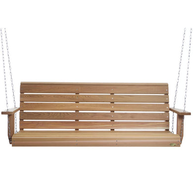 All Things Cedar PS70 Premium Porch Swing | 6Ft Outdoor Furniture & Patio Swing | Handcrafted Western Red Cedar | Easy Assembly, Sustainable Outdoor Bench 80.5X 23x 24