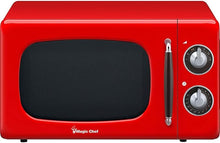 Load image into Gallery viewer, Magic Chef MCD770CR 0.7 Cu Ft 700 Watt Retro Countertop Microwave Red Bundle with 2 YR CPS Enhanced Protection Pack (E99MAGMCD770CR)
