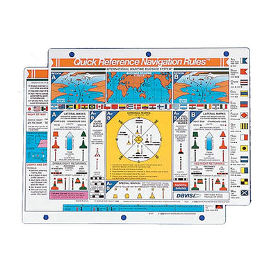 Davis Instruments International Navigation Rules Quick Reference Card - Rules of the Nautical Road for Any International Maritime Boaters and Sailors