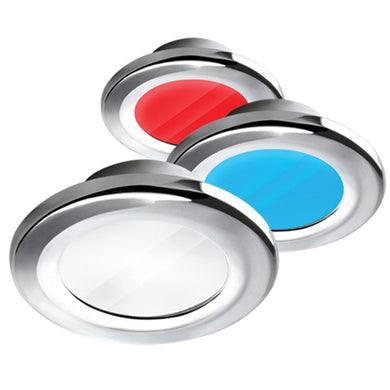 I2Systems Apeiron A3120 Screw Mount Light - Red, Cool White, Blue Light and Chrome Finish