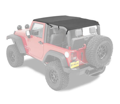 Bestop 5259335 Black Diamond Safari Style Bikini Top for 2010-2018 Wrangler JK 2-door (Cable Style)