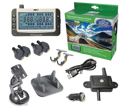 TST 507 4 Sensor Flow Through Tire Monitoring System with Monochrome Display - Handles Multiple Trailers