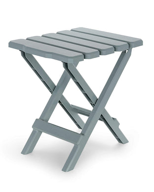 Camco 51682 Gray Regular Adirondack Portable Outdoor Folding Side Table, Perfect For The Beach, Camping, Picnics, Cookouts and More, Weatherproof and Rust Resistant