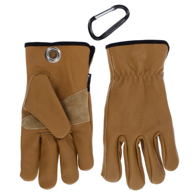 Cummins Full Leather Gloves for Men Fencer Work Leather Palm Gloves for Truck Driving Gardening Outdoor Work - Large