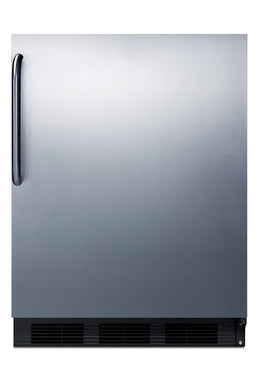 Summit FF63BKBITBADA 24 Inch Wide 5.5 Cu. Ft. ADA Compliant Built-In Compact Refrigerator with Adjustable Shelves and Towel Bar Handle - Stainless Steel