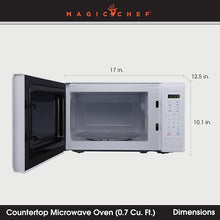 Load image into Gallery viewer, Magic Chef MC77MW Countertop Microwave Oven, Small Microwave for Compact Spaces, 700 Watts, 0.7 Cubic Feet, White
