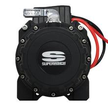 Load image into Gallery viewer, Superwinch 1515001 Tiger Shark 15000SR 12V DC Winch 15,000lb/6804kg Single Line Pull with Hawse Fairlead, 15/32&quot; x 78&#39; Synthetic Rope, Corded Handheld Remote
