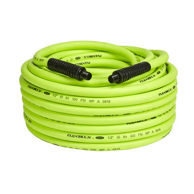 Flexzilla Air Hose, 1/2 in. x 100 ft., 1/2 in. MNPT Fittings, Heavy Duty, Lightweight, Hybrid, ZillaGreen - HFZ12100YW4