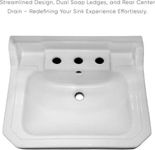 Load image into Gallery viewer, Whitehaus Collection WHV024-L33-3H-BN Console Sink, White/Brushed Nickel
