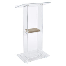 Load image into Gallery viewer, Oklahoma Sound 401S Acrylic Lectern with Shelf, Clear
