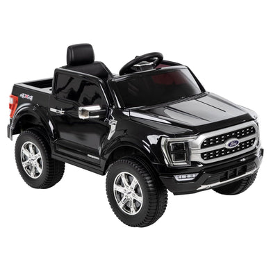 Huffy Ford F150 Platinum Black 6V Kids Ride On Truck, Real LED Headlights and Sounds, Ages 2-7, Max Weight 65lbs, 2.5MPH Speed, Forward and Reverse, Large Durable Tires, Simple Wall Charging