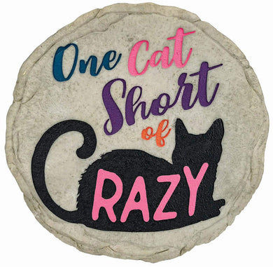 Spoontiques - Garden Décor - One Cat Short Stepping Stone - Decorative Stone for Garden