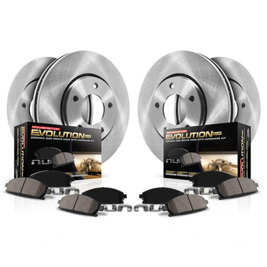 Power Stop KOE5376 Autospecialty Front and Rear Replacement Brake Kit-OE Brake Rotors & Ceramic Brake Pads For 2011-2015 Sonata | 2011 2012 2013 2014 2015 Optima [Application Specific]