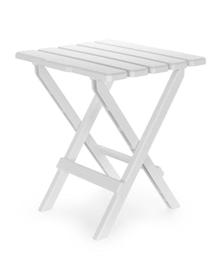 Camco 51695 White Large Adirondack Portable Outdoor Folding Side Table, Perfect for The Beach, Camping, Picnics, Cookouts and More, Weatherproof and Rust Resistant