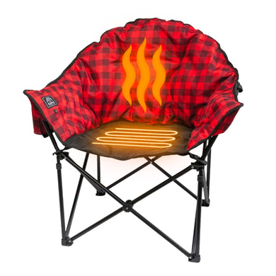 Kuma Outdoor Gear Lazy Bear Heated Chair, Polyester (Red Plaid)