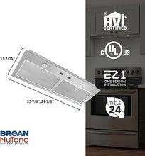 Load image into Gallery viewer, Broan- NuTone BBN1303SS Custom Built Insert with 2-Speed Exhaust Fan and Light, 300 Max Blower CFM, Stainless Steel, 30-Inch Range Hood Power Pack
