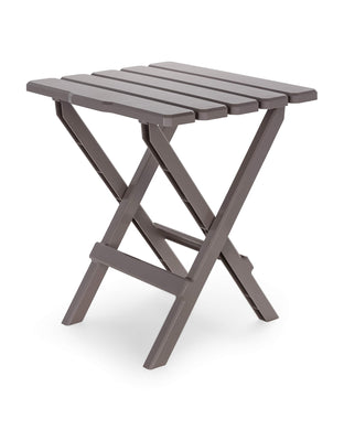 Camco 21049 51887 Taupe Large Adirondack Portable Outdoor Folding Side Table, Perfect for The Beach, Camping, Picnics, Cookouts & More, Weatherproof & Rust Resistant